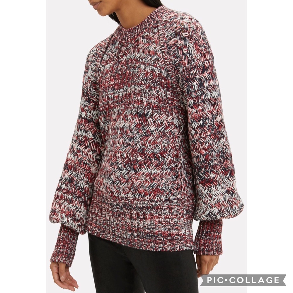 Self-Portrait Melange Crewneck Multicolor Wool Sweater | M